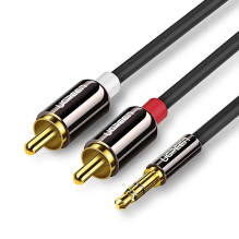 Ugreen AV116 10749 audio mini jack cable 3.5 mm (male) / 2RCA (male) 1m - black