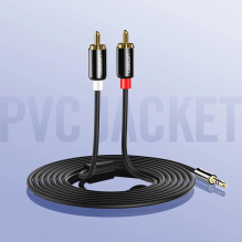 Ugreen AV116 10749 audio mini jack cable 3.5 mm (male) / 2RCA (male) 1m - black