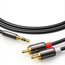 Ugreen AV116 10749 audio mini jack cable 3.5 mm (male) / 2RCA (male) 1m - black