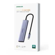 HUB Ugreen CM511 20956A 6in1 USB-C - HDMI / 3x USB-A 3.0 / SD / TF card reader - gray