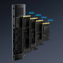 Baseus FlyJoy M.2 NVMe 10 Gb / s SSD drive bay - gray