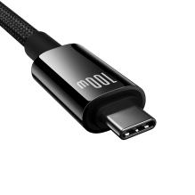 „Baseus Tungsten Gold“ USB-C 3.2 / USB-C 3.2 kabelis 100 W 4K 60 Hz 1,5 m – juodas