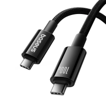 Baseus Tungsten Gold USB-C 3.2 / USB-C 3.2 cable 100W 4K 60Hz 1.5m - black