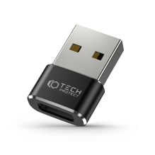 Tech-Protect UltraBoost USB-A (vyriškas) / USB-C (moteriškas) adapteris – juodas