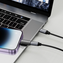 Tech-Protect UltraBoost Lightning (vyriškas) / USB-C (moteriškas) adapteris – juodas