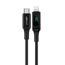 Acefast kabelis MFI USB Type C – Lightning 1,2m, 30W, 3A juodas (C6-01 Black)