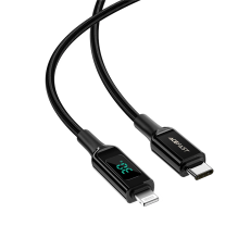 Acefast cable MFI USB Type C - Lightning 1.2m, 30W, 3A black (C6-01 Black)