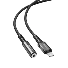 Acefast audio cable MFI Lightning - 3.5mm mini jack (female) 18cm, AUX black (C1-05 black)