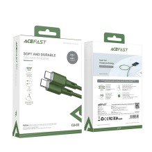 Acefast C2-03-CC USB-C - USB-C PD QC cable 60W 3A 480Mb / s 1.2m - green