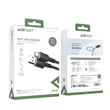 Acefast USB laidas – C tipo USB 1,2 m, 3A juodas (C2-04 juodas)