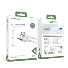 „Acefast“ USB laidas – C tipo USB 1,2 m, 3A baltas (C2-04 baltas)