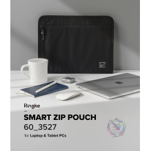 Ringke Smart Zip Pouch nešiojamam kompiuteriui iki 13&quot; su stovu - smėlio spalvos