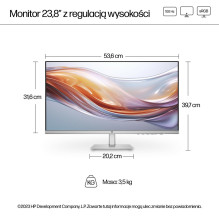 HP 23,8 colio Series 5 FHD monitorius su aukščio reguliavimu – 524sh