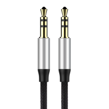 Baseus Yiven M30 stereo audio cable AUX 3.5 mm male mini jack 1.5 m silver-black (CAM30-CS1)