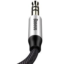 Baseus Yiven M30 stereo audio cable AUX 3.5 mm male mini jack 1.5 m silver-black (CAM30-CS1)