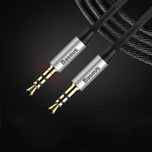 Baseus Yiven M30 stereo audio cable AUX 3.5 mm male mini jack 1.5 m silver-black (CAM30-CS1)