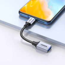 Ugreen OTG adapterio laidas USB-C (vyriškas) - USB-A (moteris) 5Gb / s 0,15m juodas (US378)