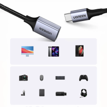 Ugreen OTG adapterio laidas USB-C (vyriškas) - USB-A (moteris) 5Gb / s 0,15m juodas (US378)