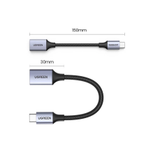 Ugreen OTG adapterio laidas USB-C (vyriškas) - USB-A (moteris) 5Gb / s 0,15m juodas (US378)