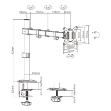 Gembird MA-D1-01 monitoriaus laikiklis / stovas 81,3 cm (32 colių) juodas stalas