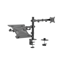 Gembird MA-DA-03 Adjustable desk mount with monitor arm and notebook tray (rotate, tilt, swivel), 17&quot;-32&quot;, up 