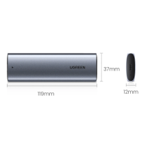 Ugreen CM578 15512 korpusas M.2 NVMe 10Gbps diskui – juodas + USB-C / USB-A laidas + USB-C / USB-C laidas