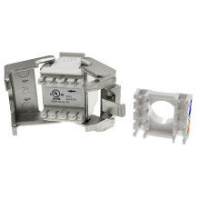 Alantec MB004-1 RJ45 be įrankių STP cat.6 PoE+ Keystone modulis ALANTEC Plus – patobulintas transmisijos našumas