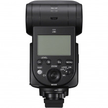 The Sony HVL-F60RM2 external flash is controlled by radio waves