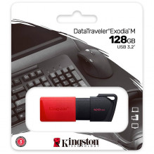 Kingston 128GB USB3.2 Gen1 DataTraveler Exodia M (juoda + raudona), EAN: 740617326376