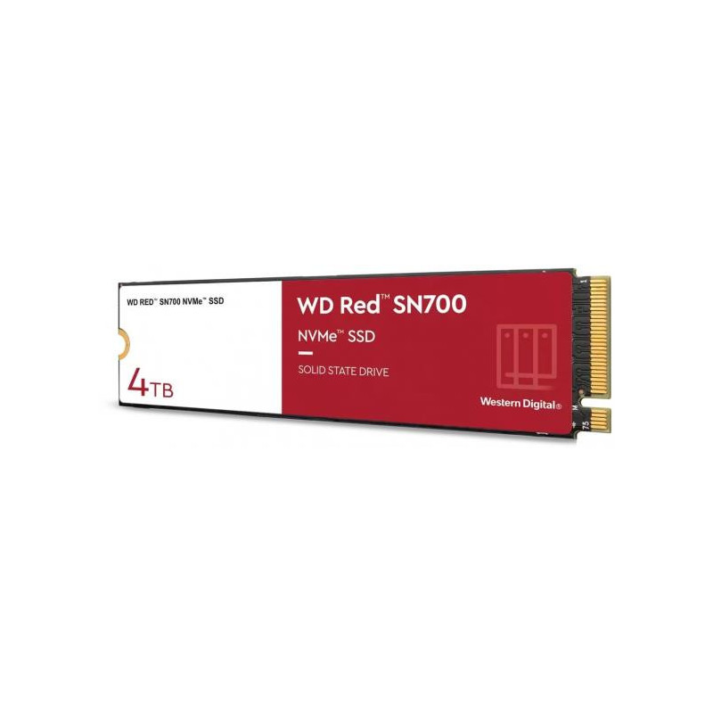 SSD WESTERN DIGITAL Red SN700 4TB M.2 NVMe Rašymo greitis 3100 MB/ s Skaitymo greitis 3400 MB/ sek TBW 5100 TB WDS400T1R