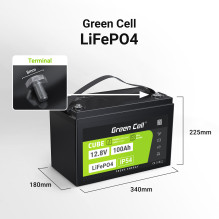 Green Cell CUBE LiFePO4 100Ah 12.8V 1280Wh Lithium Iron Phosphate Battery for Photovoltaics, Caravans, Boats