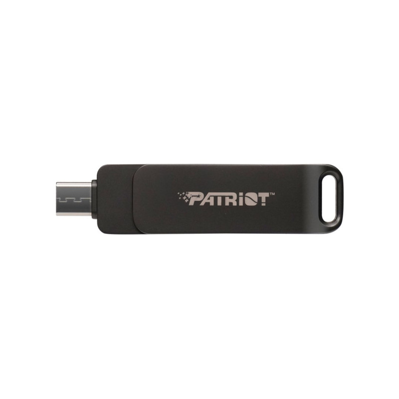 „Flash“ diskas PATRIOT Rage R550 64 GB 100 MB / S USB A+C pasukamas dizainas (PE64GR550DSAD) juodas