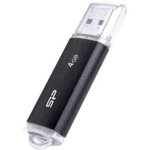 SILICON POWER Ultima U02 Pendrive USB atmintinė 4 GB USB 2.0 (SP004GBUF2U02V1K) Juoda