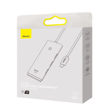 „Baseus Lite“ serijos HUB USB tipo C adapteris – 4x USB 3.0 2m juodas (WKQX030501)