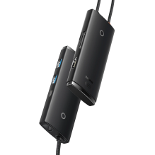 „Baseus Lite“ serijos daugiafunkcis USB tipo C HUB – 2 x USB 3.0 / C tipo USB / HDMI 1.4 / SD / TF OTG juodas (WKQX05000