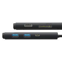 Baseus Lite Series multifunctional USB Type C HUB - 2 x USB 3.0 / USB Type C / HDMI 1.4 / SD / TF OTG black (WKQX050001)