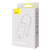 „Baseus Lite“ serijos daugiafunkcis USB tipo C HUB – 2 x USB 3.0 / C tipo USB / HDMI 1.4 / SD / TF OTG juodas (WKQX05000