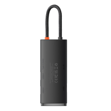 „Baseus Lite“ serijos daugiafunkcis USB tipo C HUB – 2 x USB 3.0 / C tipo USB / HDMI 1.4 / SD / TF OTG juodas (WKQX05000