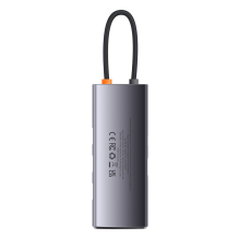 „Baseus Metal Gleam“ serijos HUB 6 viename prijungimo stotis, C tipo USB – 1 x HDMI / 3 x USB 3.2 Gen. 1 / 1 x Power Del