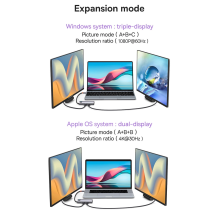 Baseus Metal Gleam Series HUB 6-in-1 Docking Station USB Type C - 1 x HDMI / 3 x USB 3.2 Gen. 1 / 1 x Power Delivery / 1