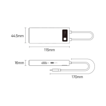 Baseus Metal Gleam Series HUB 6-in-1 Docking Station USB Type C - 1 x HDMI / 3 x USB 3.2 Gen. 1 / 1 x Power Delivery / 1