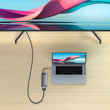 HUB Baseus Metal Gleam 8in1 USB-C - HDMI / 3x USB 3.2 / PD / SD kortelių skaitytuvas, TF / VGA - pilka