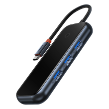 „Baseus AcmeJoy HUB“ 4 prievadų (USB-C iki 1 x USB-C PD&amp;Data / 3 x USB3.0) tamsiai pilka (WKJZ010013)