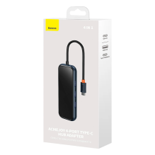 „Baseus AcmeJoy HUB“ 4 prievadų (USB-C iki 1 x USB-C PD&amp;Data / 3 x USB3.0) tamsiai pilka (WKJZ010013)