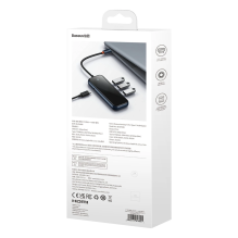 „Baseus AcmeJoy HUB“ 4 prievadų (USB-C iki 1 x USB-C PD&amp;Data / 3 x USB3.0) tamsiai pilka (WKJZ010013)