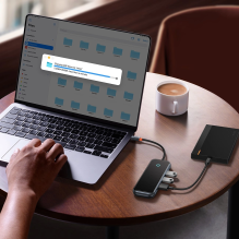 Baseus AcmeJoy HUB 4-port (USB-C to 1x USB-C PD&amp;Data / 3x USB3.0) dark gray (WKJZ010013)