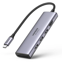 GRĄŽINTA PREKĖ Ugreen daugiafunkcis HUB USB Type C – 3x USB 3.2 Gen 1 / HDMI 4K 60Hz / SD ir TF kortelių skaitytuvas pil