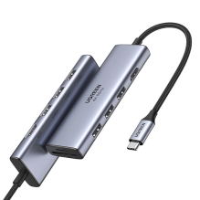  RETURNED ITEM Ugreen multi-functional HUB USB Type C - 3x USB 3.2 Gen 1 / HDMI 4K 60Hz / SD and TF card reader gray (60