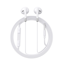 Joyroom JR-EW01 in-ear wired mini jack headphones with remote control - white