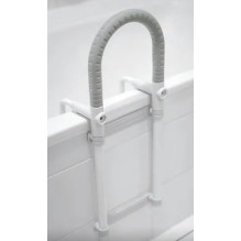 Rounded bath handle with non-slip grip